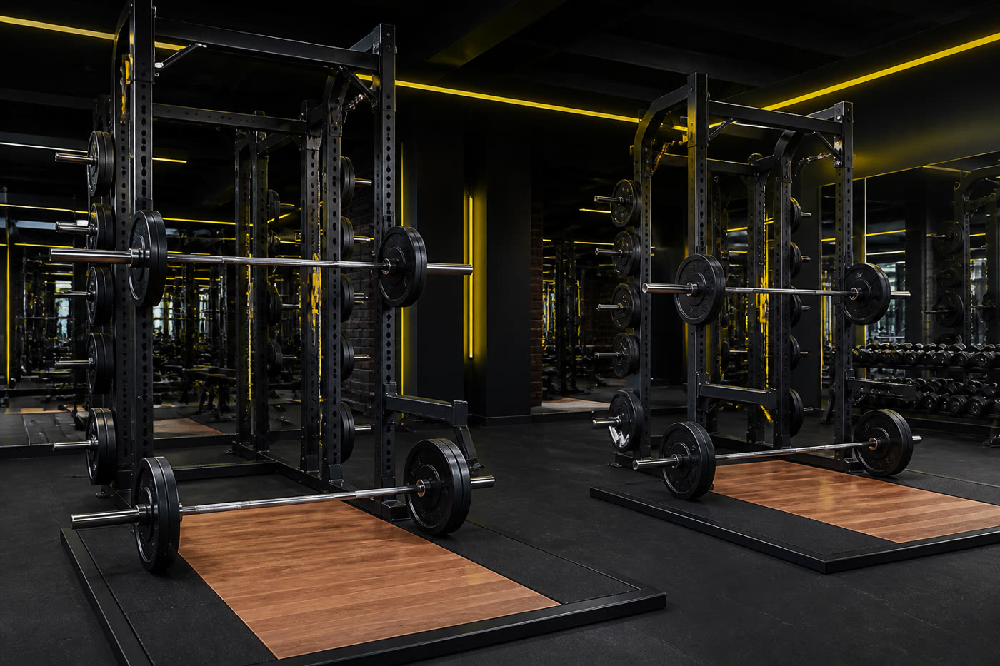 Squat racks and platforms